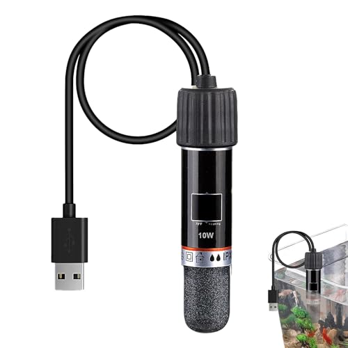 Eventerde Calentador Sumergible para acuarios - Calentador Sumergible Pequeño 10W | Calentador de Tanque de Tortugas y Peces, Temperatura Ajustable alimentada por USB, Calentador de Acuario