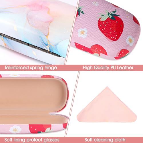 Image of PERFECTSIGHT Hard Shell Eyeglasses Case, PU Leather Protective Glasses Case, Cute Eyeglass Case for Women Men Girls