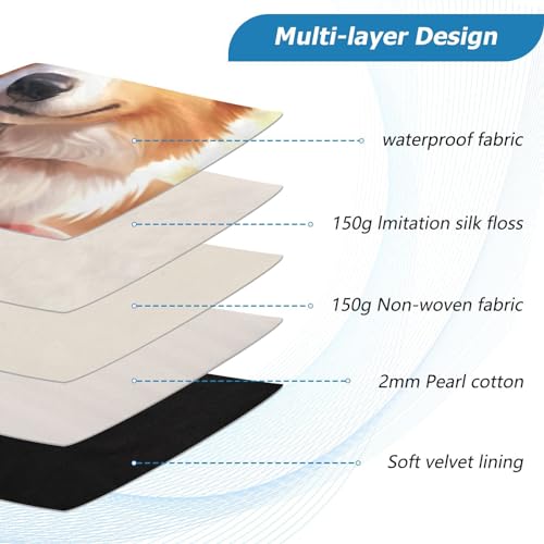 Funda para laptop 13-14 pulgadas a prueba de agua con diseño de corgi miniatura 4