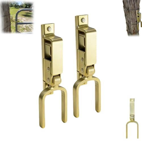 Instant Locking Gate Latch – Heavy-Duty One-Hand Gate Latch for Farm, Ranch & Backyard | Automatic Spring Lock, Rust-Resistant Steel, Easy Install on Wood, Metal & Pipe Gates (2Pcs)