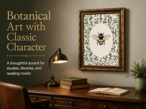SKZMBTI Vintage Gold Framed Insect Wall Art Classical Bee Painting Prints - image 8
