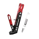 Motorcycle CNC Kickstand Adjust Tripod Holder Universal Aluminum Motor Scooter Modified Foot Side Stand Motorcycle Accessories (Red)
