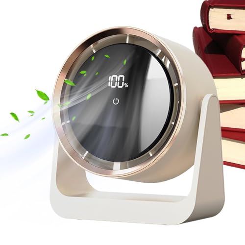 Vibhgtf Ventilador de escritorio - Ventilador de dormitorio - Ventilador de mesa silencioso recargable por USB, ventilador de pared para dormitorio con luces nocturnas, amplificador personal