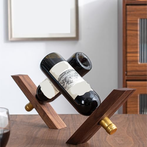 Soporte de vino de madera con agujero central miniatura 5