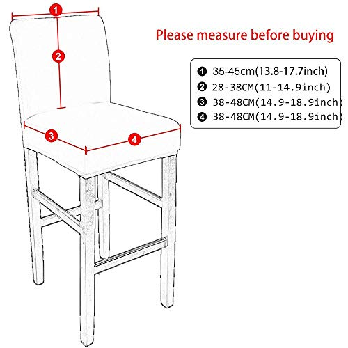 Housse de chaise élastique beige lot de 2 pour rénover un dossier bas - 6