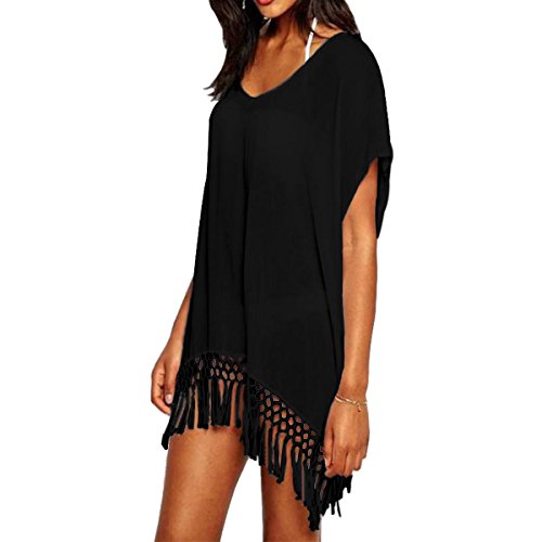 Sportmusies Women's Chiffon Tassel Bathing Suit Bikini Beachwear Swimwear Cover Up2