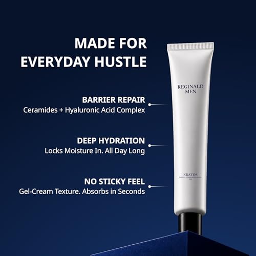 Image of Reginald Men Barrier Repair Moisturizer For Normal, Dry, Combination & Sensitive Skin | 24-Hour Hydration with 9 actives | Repairs Damaged Skin |Non Oily & Non Sticky, 50g