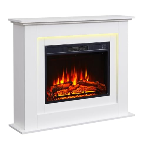 BALDERIA Finn Elektrokamin - Standkamin mit Heizung 2000 W, realistischer 3D-Flammeneffekt,...