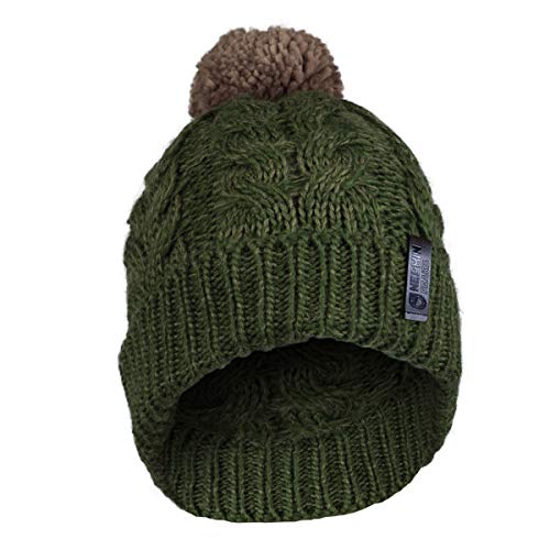 Olann Ice Blue Bobble Hat - Irish Knit Bobble Hat...