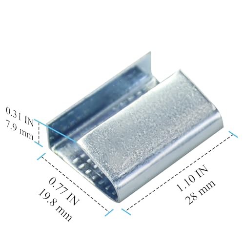 Image of Open Serrated Strapping Seals for 3 /4 inch Polyester Poly Polypropylene Strap Pallet Banding Clips(1000)