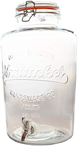Detalles de zumo dispensador de cristal con grifo (8,5 L dispensador de agua dispensador de bebidas rústico, 2er Sparset Cover