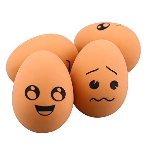 letaowl Dog balls Novelty Egg Rubber Stretch Ball Dog Cat Chew Toy Expression Ball Non-toxic Anti-stress Ball Pet Supplies Random Style