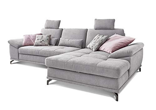 Cavadore Schlafsofa Castiel mit Federkern / Großes Bettsofa in L-Form mit...