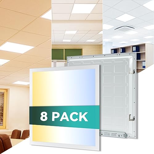 Image of 8 Pack 2x2 LED Flat Panel Light - 2x2 LED Flat Panel Light 5000K 4000K 3000K Selectable & 0-10v Dimmable, 20W 30W 40W 2x2 LED Drop Ceiling Light Troffer Lay in, 100-277Vac, ETL Listed