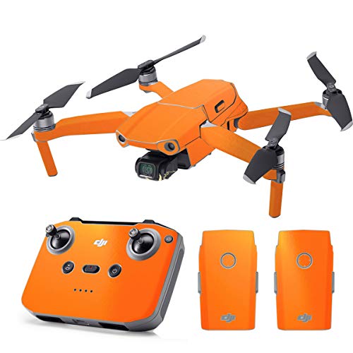 SopiGuard Skin for DJI Mavic Air 2 Precision Vinyl Sticker Full Drone Set + Controller + 3 Battery Skins (Gloss Orange)