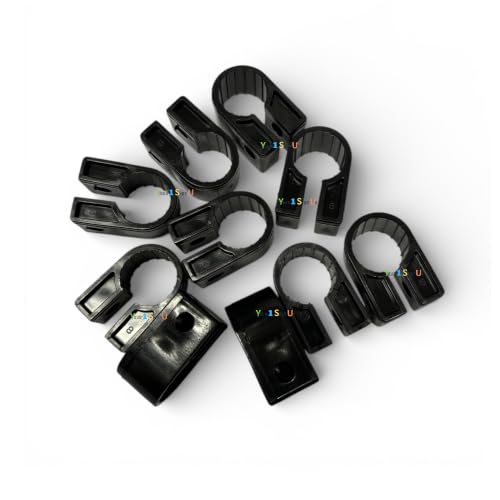 Image of Armoured Cable Cleats for SWA Steel Wire Armoured Cable, Black HDPE UV Resistant Electrical Cable Clips, Heavy Duty Cable Cleat Clips, 10 Pack, Sizes C4 C5 C6 C7 C8 C9 C10 C11 C12 C14 (10, C4)