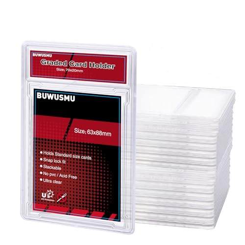 50 Pcs 35 PT Acrylic Graded Card Holders with Label Slot Card Protectors