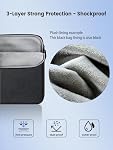 EVICIV 16.1 Boîtier à manches de pouce avec fermeture à glissière rembourrée souple intégrée, sac d'ordinateur portable de protection imperméable et à la poignée compatible avec ordinateur portable/écran portatif/notebook/Tablet pour 15.6 Stockage d'accessoires de pouce