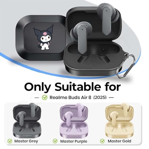 Image of Soft Silicone Case Cover Compatible for Realme Buds Air 8 (Kuromi)