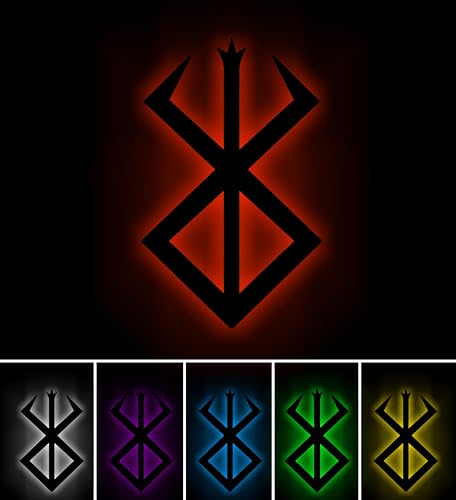 Image of AD INFINITUM LED Wall Lamp, Comic Lover, Bat Cave, Night Lamp, for Gift, Kids Room, Gaming Setup, Gaming Room, Man Cave (BRSRK Logo Multicolor Light)