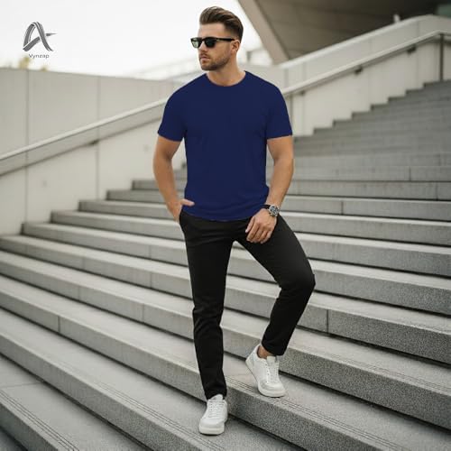 Image of Men's 100% Cotton Crew Neck T-Shirt | Regular Fit | Soft & Breathable | Casual Everyday Wear