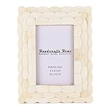 Handicrafts Home Indigo Picture Frames-Shades of Blue Bone Inlay-Mosaic Style Photo Frames (4x6 Inch, White)