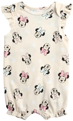 Disney Baby Girls Romper - 2 Pack Ruffled Short Sleeve Baby Jumpsuit Romper - Cozy Baby Clothes For Girls (Newborn/Infant), Size 24M, Pink/Polkadot Minnie thumb #4