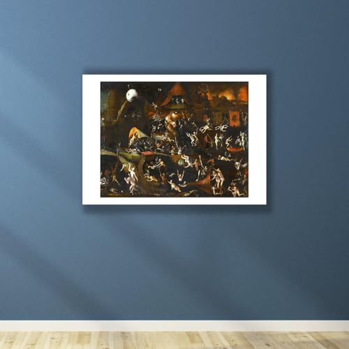 Hieronymus Bosch The Harrowing of Hell tableau mat contre les reflets muraux