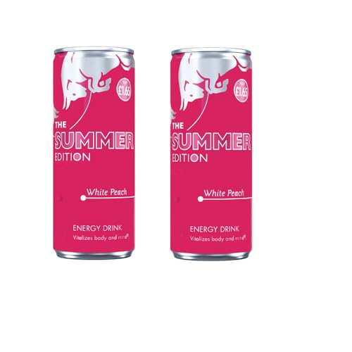 Energy Drink Summer Edition White Peach Flavour Drink Cans 250ml (2 x Cans)