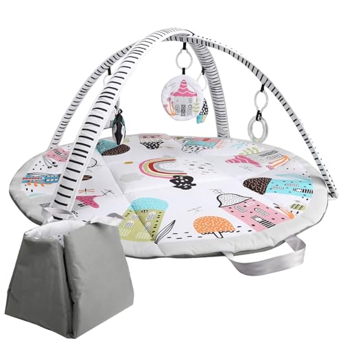 Ladida Montessori Baby Play mat 2 in 1, Easily converts into a Bag, transforms into a Compact Bag, Indoor and Outdoor playmat Activity Play Gym