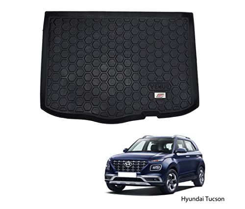 Image of KMH Latex Dustproof /Waterproof /Foldable / Antiskid Car Dicky Mat, Trunk, Boot Mat for Hyundai Venue