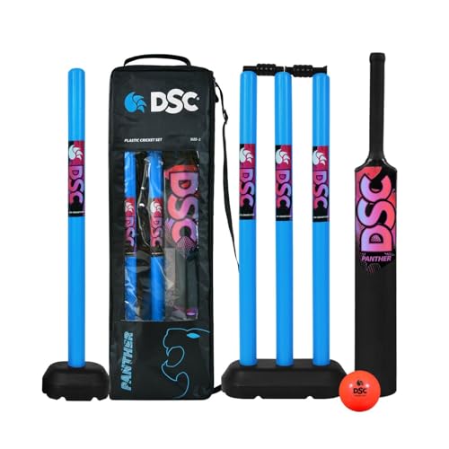 Image of DSC Panther Plastic Cricket Set - Ideal for Tennis and Gully /Turf Cricket Bat, Size - 2