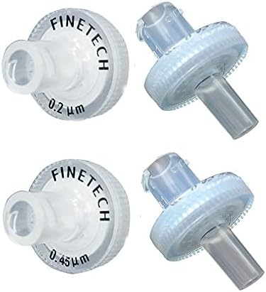 Hydrophilic PVDF Syringe Filters 13mm Diameter 0.22μm Pore Size for Laboratory Filtration by Finetech (Pack of 100）Made in Taiwan (PVDF 13mm 0.22um, 100)