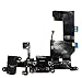 Smartex Connettore di Ricarica Compatibile con iPhone 5 5G Nero - Dock Charging Flex di Ricambio con Parti elettriche per Microfono, Antenna, audiojack, Tasto Home