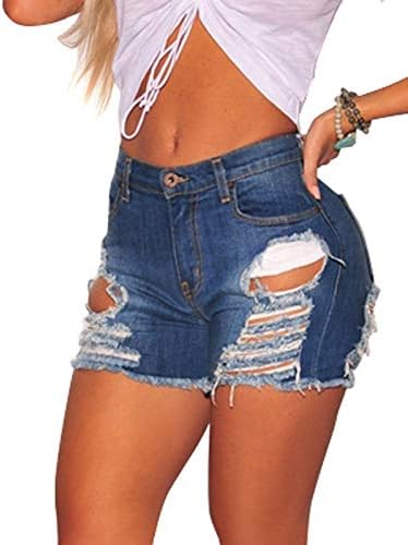 Govc Womens Jean Shorts Juniors High Rise Distressed Fray Hem Stretchy