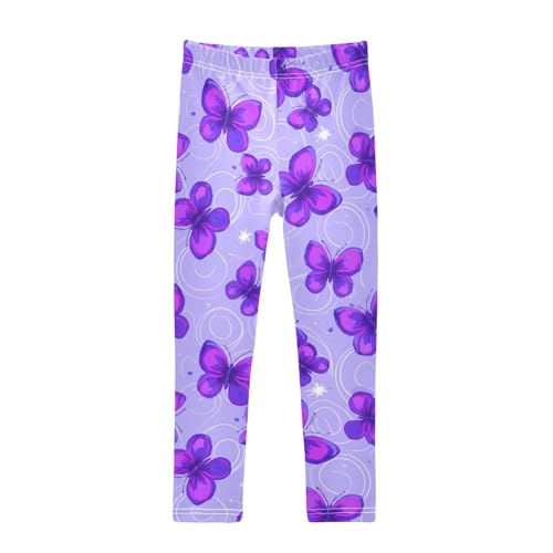 Girls' Leggings Butterfly Purple Kids Yoga Tights Pants 1 Pack 2303235