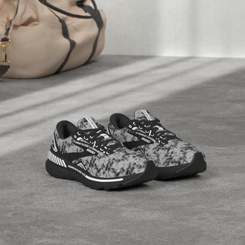 Brooks Women’s Adrenaline GTS 23 Supportive Running Shoe - White/Grey/Black - 5 Medium