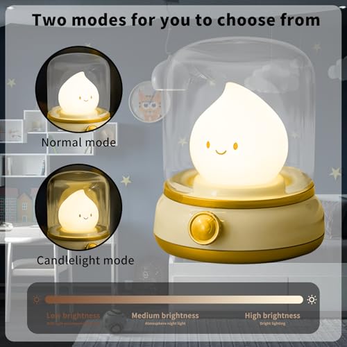 Lámpara de Mesa Noche Retro LED Recargable Amarilla miniatura 4