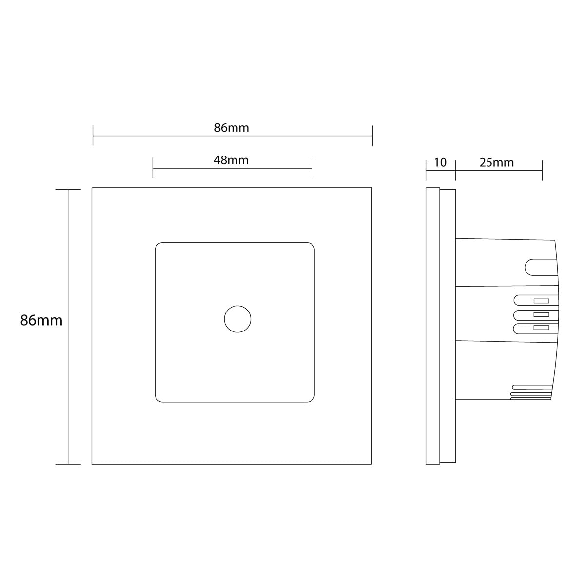 Smart - Interruptor de luz táctil con WiFi y 1 compartimento en marco de cristal en color negro de 1 vía, interruptor de pared para Alexa Google Home IFTT Tuya App Luxus-Time