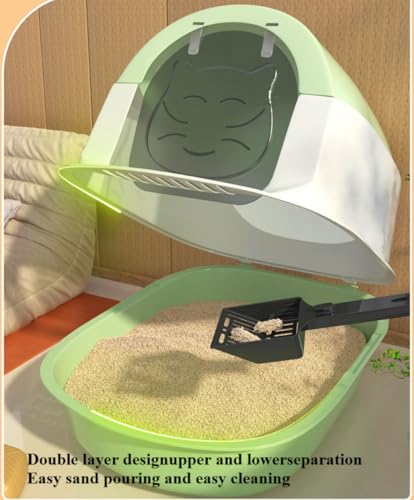 Arenero para Gatos Cubierto con Puerta Rosa miniatura 5