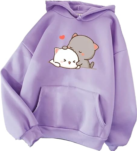 Image of Bear Long Sleeve Oversized Fleece Hoodie Sweater Pullover Hoodie for Women