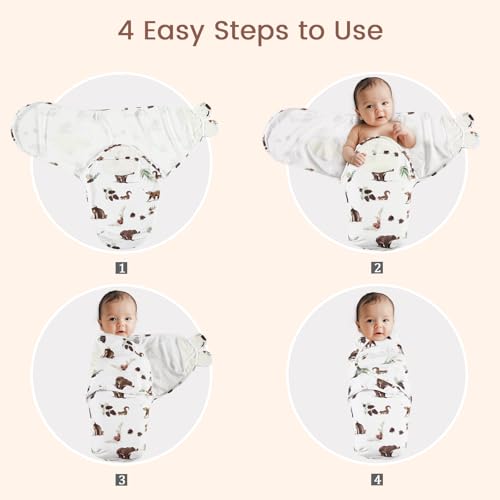 Image of david's kids 100% Cotton 3 Pack Baby Swaddle Wrap for 0-3 Months, Soft Breathable Swaddle Blanket for Newborn Infant, Adjustable Baby Wrap Sleep Sacks for Boys Girls, Newborn Essentials, Woodland