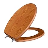 Comfort Seats C3B2E118CH Elongated Decorative Wood Toilet Seat