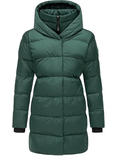 Ragwear Damen Mantel Lange warme Winterjacke mit Kapuze Niara YOUMODO Forest Green Gr. L