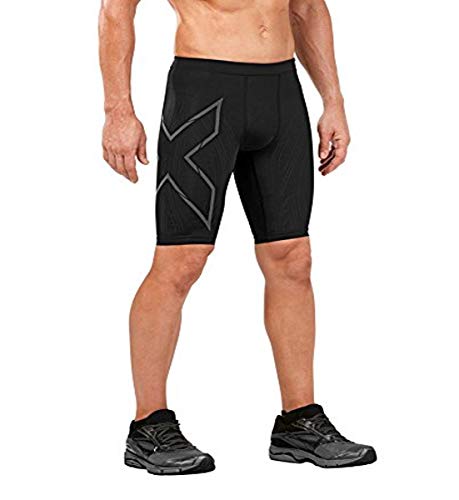 2XU Men's Mcs compression run shorts, Black/nero Reflective, Large US