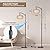 Arc Floor Lamps for Living Room with 3 Color Temperatures, Boho Farmhouse Floor Lamp with Remote & Dimmable RGB Bulb, Standing Lamp with Rattan & Fabric Shades, Adjustable Tall Lamp for Bedroom Office