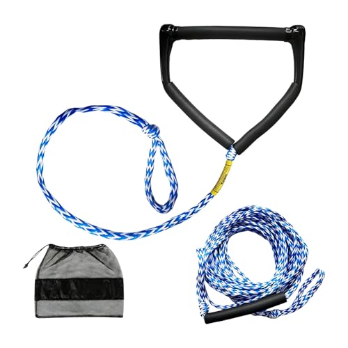 YROHGKPN 75FT Wakeboard Surfs Cuerda de surf Cuerda de arrastre para deportes acuáticos con mango individual para deportes acuáticos y actividades en barco, con una sola mano
