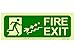 Adesivo che si illumina al buio per usciti di emergenza - Scale di uscita antincendio di sopra a destra.