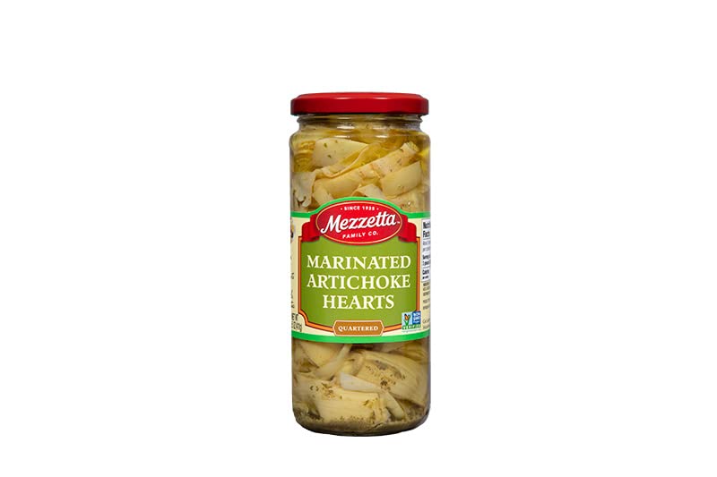 Mezzetta Marinated Artichoke Hearts, Quartered | Non-GMO, Keto, Kosher | 14.5 Ounce Jar (Pack of 6)