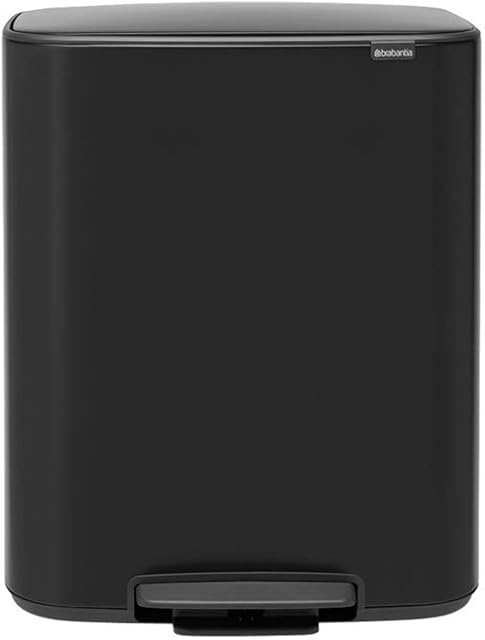 Brabantia Bo Pedal Bin - 1 x 60L Inner Bucket (Matt Black) Waste/Recycling Kitchen Bin